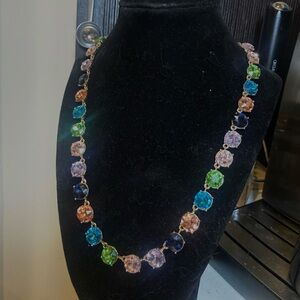 Banana Republic Gold Color Multi-Color Stone Necklace